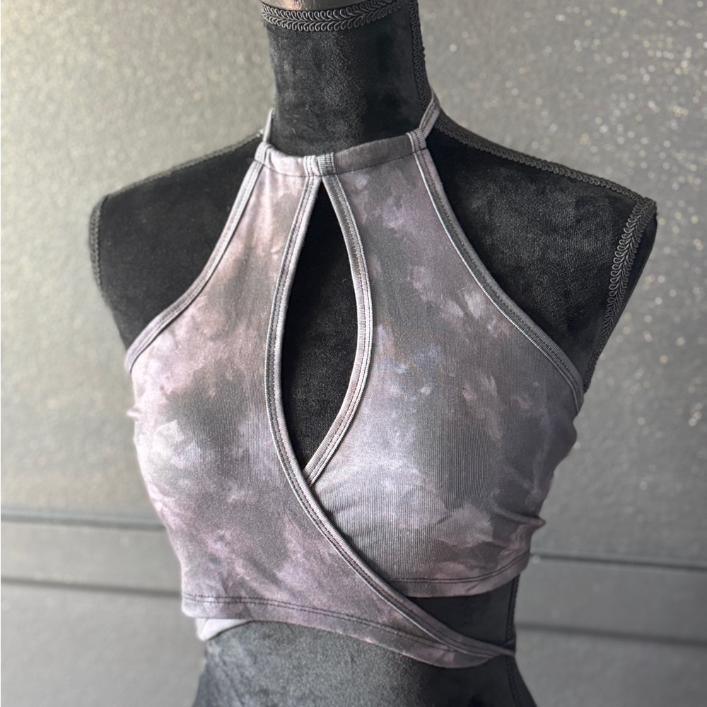 Current Mood Charcoal Halter Crop Top